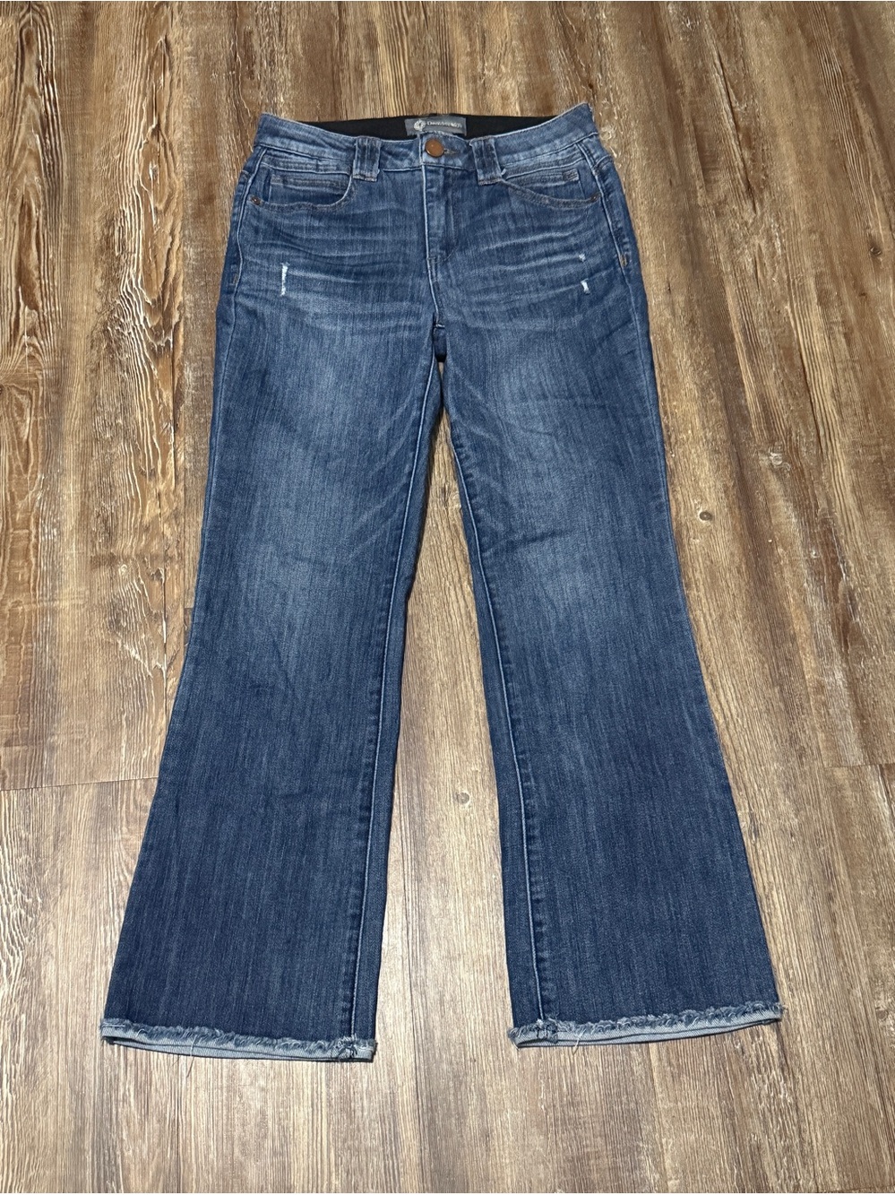 Democracy Ab Technology Bootcut Jeans Women's 4 High Rise Relaxed Fit Distressed